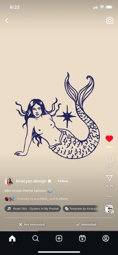 an image of a mermaid with stars on it