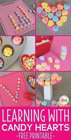 learning with candy hearts - free printables for valentine's day or any special occasion