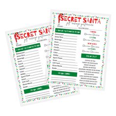 two printable secret santas for christmas