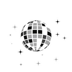 a black and white ball with stars around it