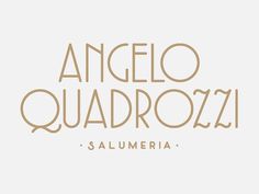 the logo for an italian restaurant called angelo quadrozzii, salumeria