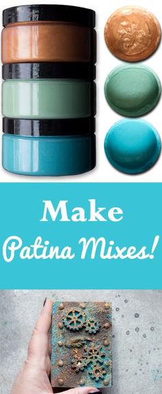 the cover of make patina mixes is shown with different colors and designs on it