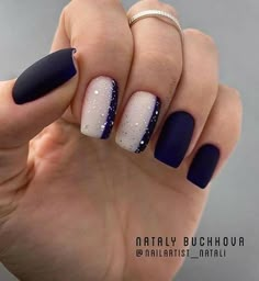 Short Square Nails, Square Nails, Blue Nails