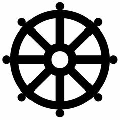 a black and white image of a wheel on a white background, with dots in the center