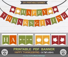 printable thanksgiving banner with happy thanksgiving