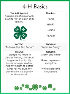 four - h basics for st patrick's day, including shamrocks and irish symbols