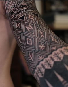 a man's arm with tattoos on it