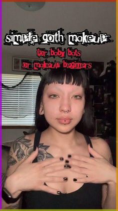 makeup for babybats or beginners 🖤 #goth #makeuptutorial #tutorial #gothmakeup Gothic Makeup For Beginners, 90s Goth Makeup Looks, Goth 90s Outfits, Alternative Concert Makeup, Grunge Makeup Round Face, Gothic Makeup Tutorial Step By Step, Goth Easy Makeup, Quick Goth Makeup, Casual Goth Makeup Tutorial