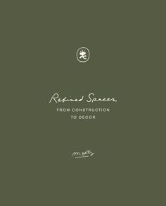 a book cover with the title from construction to decor written in white on a green background