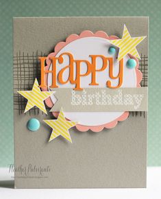 a happy birthday card with stars on it