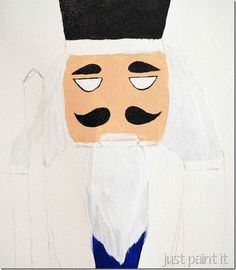 a painting of a man wearing a tuxedo with a mustache and moustache