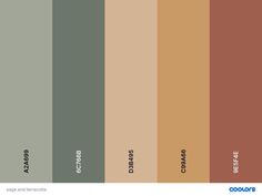 the color scheme for different shades of brown and green