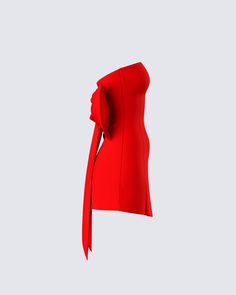 McKay Red Strapless Bow Mini Dress – FINESSE Classy Red Mini Dress, Red Christmas Dress Women, Short Red Dress Formal, Red Dress Birthday Outfit, Hoco Ideas, Bow Mini Dress, Fall Ball, Cute Formal Dresses, Fancy Clothes