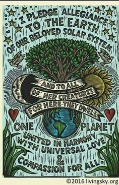 a poster with an image of a tree and the words i hope to the earth on it