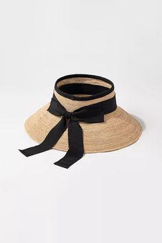 Fibflx Women's Packable Wrap-around Straw Sun Visor with Bow Summer Straw Visor Hat For Travel, Spring Travel Straw Visor Hat, Packable Straw Hat For Spring Sunbathing, Chic Visor Sun Hat For Travel, Straw Visor Hat For Travel, Spring Packable Straw Hat For Sunbathing, Chic Packable Sun Hat For Spring, Natural Packable Straw Hat For Summer, Wide Brim Visor For Travel In Spring