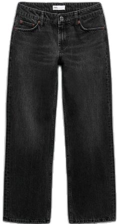 Classic Black Cropped Jeans, Classic Black Mid-rise Cropped Jeans, Zara Classic Straight Leg Jeans, Black Relaxed Fit Cropped Jeans For Spring, Black High-rise Cropped Jeans For Work, Black High Rise Cropped Jeans For Work, Classic Black Cropped Denim Jeans, Black Denim Cropped Jeans For Work, Zara Classic Mid-rise Jeans