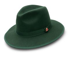 Hunter Green 3 ⅛ Brim Wool Felt Hat with Red Bottom Dobbs Hats, Homburg Hat, Felt Dress, Popular Hats, Stacy Adams Shoes, Mens Hats Fashion, Fedora Hat Men, Elevation Design, Green Hat