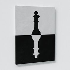 Chess King Queen 2D Sense Canvas Art Inspiration Painting Simple, Wall Hanging Painting Canvases, Drawing Idea On Canvas, The Idea Of ​​painting On Canvas, Painting Ideas For Bedrooms Canvases, Unique Art Pieces, Artistic Drawings Creativity, Chess Board Painting