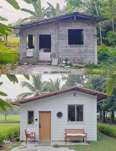 before and after pictures of a small house