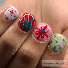 Square Christmas Nail Designs, Kid’s Christmas Nails, Gel Nails Simple Design, Kid Christmas Nails, Kids Christmas Nail Designs, Short Cute Nail Ideas, Funky Christmas Nails, Christmas Nails For Kids, Kids Christmas Nails