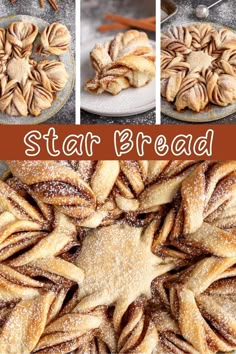 the steps to make star bread are shown