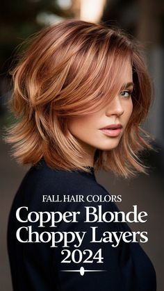 Fall Hair Trends 2024 Cuts, Blonde Highlights With Copper Lowlights, Fall Hair Colours 2024, Pale Copper Hair, Fall Hair Trends 2024 Blonde, Short Copper Bob, Fall Hair Color Trends For Blondes, Blonde Copper Hair, Fall Hair Trends 2024