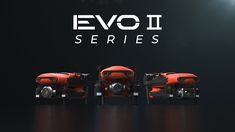 an image of three red vehicles with the words evo ii series written below them