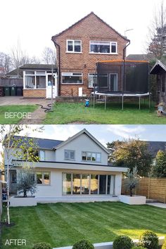 before and after pictures of a back yard makeover