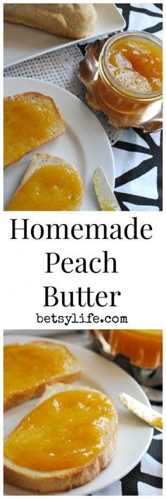 homemade peach butter is the perfect treat for breakfast