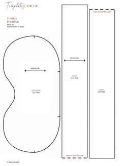 the front and back side of a sewing pattern for a guitar case with measurements to make it