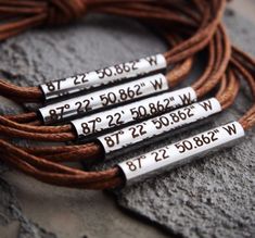 Team Member Coordinates bracelets, bulk buy coordinate bracelet, Men, long distance coordinates bracelets, Custom Bracelet, Graduation GiftsLooking for your exact coordinates here:https://www.latlong.net/Custom hand stamped Bracelet, Personalized any information on the bracelet,the best gift for boyfriend or girlfriend, best friends, mom, dad etc. unisex style.Details:End: slot side adjustable to any wristsColor of the leather: Brown / Black/BlueRaw materials: wax cord rope+Stainless SteelMetal Casual Personalized Bracelets For Vacation, Personalized Brown Bracelets For Gifts, Personalized Brown Bracelet Jewelry, Mens Bracelet Personalized, Coordinates Gift, Girlfriend Anniversary Gifts, Best Boyfriend Gifts, Bracelets For Boyfriend, Coordinates Bracelet