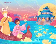 hazel le illustration Moon Castle, Vietnamese Culture, Moon Man, Moon Rabbit, Festival 2023, Design And Illustration