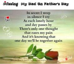 a poem that reads missing my dad on father's day