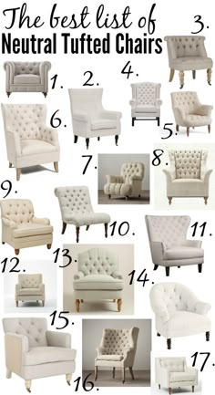 the best list of neutral tufted chairs