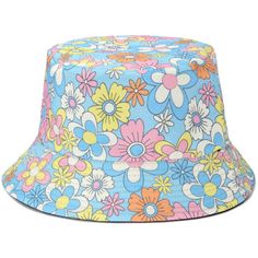 Size: One size fits most ( Approx. Brim:2" / Crown:3.5" / Circumference: 23" Inches ) Lightweight, Reversible Unisex Foldable Playful Reversible Bucket Hat For Summer, Reversible Summer Bucket Hat One Size, Summer Multicolor Reversible Bucket Hat, Summer Floral Print Bucket Hat, Spring Floral Print Bucket Hat, Texting Gloves, Kid Gloves, Beret Hat, Pashmina Shawl