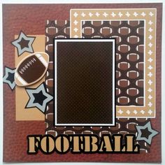 a football themed scrapbook page with the word football on it