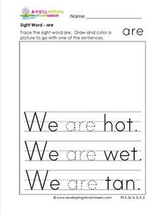 a printable worksheet with the words we are