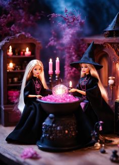 Barbie 
Barbie aesthetic 
Barbie witches 
Barbie witches cauldron 
Pink cauldron 
Pink aesthetic 
Aesthetic 
Barbie witches aesthetic 
Potion making 
Pink world 
Pink 
Pink witches Barbie Halloween Photoshoot, Barbie Halloween Aesthetic, Barbie Haunted House, Halloween Barbie Dolls, Gothic Barbie Aesthetic, Barbie Halloween Decorations, Evil Barbie, Witch Barbie