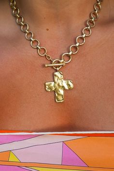 Because everyone needs a good chunky necklace. Length: 18 inches Jewelry Chunky Necklace, Statement Necklace Mexican, Chunky Nugget Necklace, Chunky Cross Necklace Outfit, Big Chunky Necklaces, Jcpenny Necklace, Chunky Gold Cross Necklace, Chunky Gold Jewelry Aesthetic, Chunky Silver Jewelry