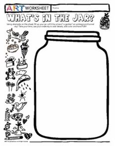 a jar with drawings on it and the words what's in the jar?