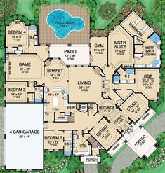 this is an artist's rendering of the floor plan for these luxury home plans