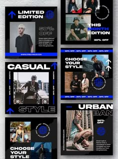 a series of brochures designed to look like an urban fashion store front and back cover