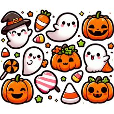 the halloween stickers are all different shapes and sizes