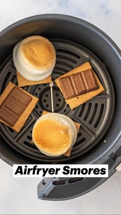 an air fryer with some desserts in it