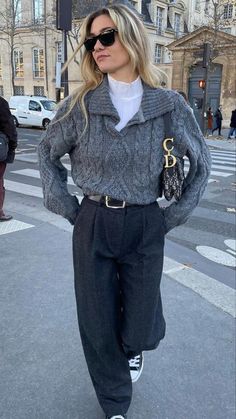 Grey Collared Sweater Outfit, Rainy Day Lunch Outfit, Lunch Outfits Winter, Sunday Lunch Outfit Winter, Rainy Day Party Outfit, Winter Date Night Outfit Cold Dressy, Lunch Party Outfit, Casual Lunch Outfit Winter, Sunday Chill Outfit