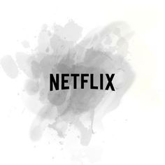 the netflix logo is shown in black and white with paint splatters around it