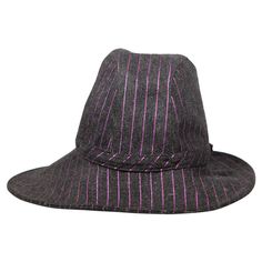 CONDITION is Very good. Minimal wear to hat is evident. Minimal discolouration to the internal rear left brim. Two tiny holes are seen in the lining on this used Philip Treacy designer resale item. Details Grey Cotton Fedora hat Purple striped print Side horse buckle detail Composition NO COMPOSITION LABEL BUT FEELS LIKE COTTON Size & Fit Product measurements: Height: 22 cm/ 8.6 in Circumference: 56 cm/ 22 in Brim: 9.5 cm / 3.7 in Size: M All luxury designer items are pre-owned unless stated oth Philip Treacy, Designer Items, Fedora Hat, Grey Cotton, Grey Stripes, Stripe Print, Fedora, Luxury Design, Bathing Suits