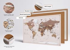 a greeting card with an image of the world map on it and instructions to make it