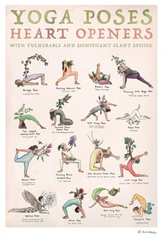 Heart Openers Yoga, Yoga Poses Poster, Chakra Yoga, Yoga Love