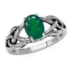 PRICES MAY VARY. Green Agate is a great substitute to Emerald, birthstone of May, but significantly stronger Celtic knots in sterling silver jewelry represent eternity and unity in forces like Earth Wind and Fire Silvershake 1.12ct. Natural Emerald Green Agate 925 Sterling Silver Celtic Knot Solitaire Ring, is shipped with anti-tarnish protection in reinforced gift boxes & satin-style pouches; guarantee far-outlasting competitors Green Agate is very strong and easily polished; ideally suited to regular sterling silver jewelry Silvershake 1.12ct. Natural Emerald Green Agate 925 Sterling Silver Celtic Knot Solitaire Ring Earth Wind And Fire, Green Agate, Lovely Ring, Pretty Rings, Natural Emerald, Celtic Knot, Ring Jewelry, Jewelry For Women, Purple Amethyst